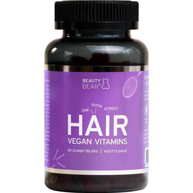 Beauty Bear Hair Vitamins 60pcs 60 stk - Hårvitaminer test - Dinskønhed.dk